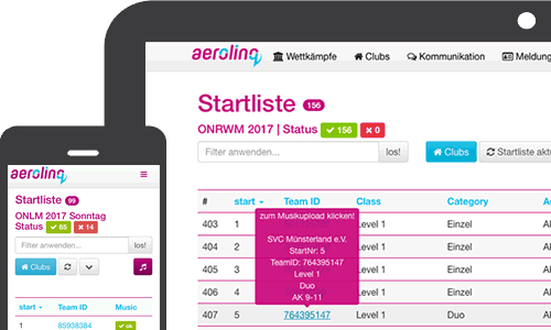 aerolinq | Startlisten Ansicht